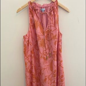 Maxi Halter Dress -Antonio Melani - pink and burnt orange - size L